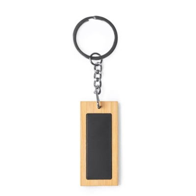 Bamboo and Metal Keychain for Engraving